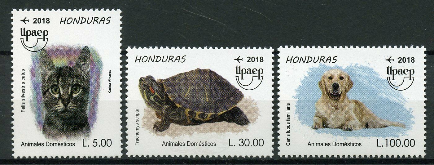 Honduras 2018 MNH UPAEP Domestic Animals Dogs Cats Turtles 3v Set Stamps