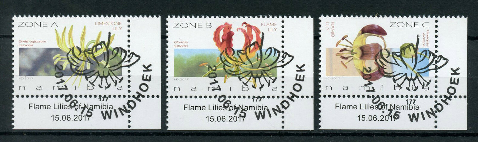 Namibia 2017 CTO Flowers Stamps Flame Lilies Lily Flora 3v Set