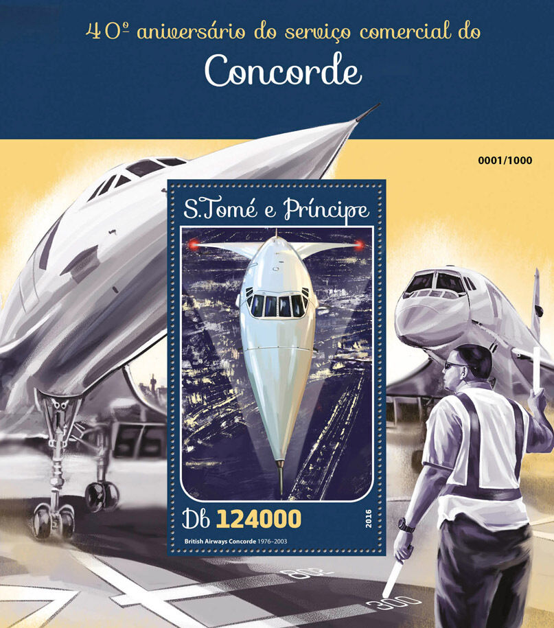 Sao Tome & Principe Aviation Stamps 2016 MNH Concorde Commercial Service 1v S/S