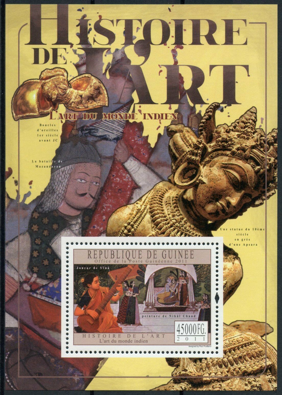 Guinea History of Art Stamps 2011 MNH Indian Art Nihal Chand 1v S/S V