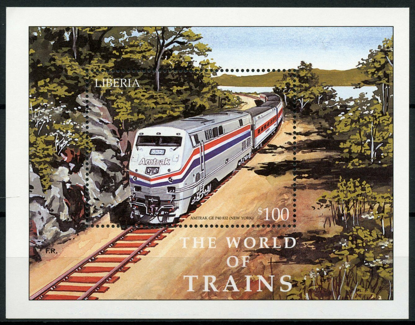 Liberia 2003 MNH World of Trains Stamps Amtrak Railways Rail 1v S/S