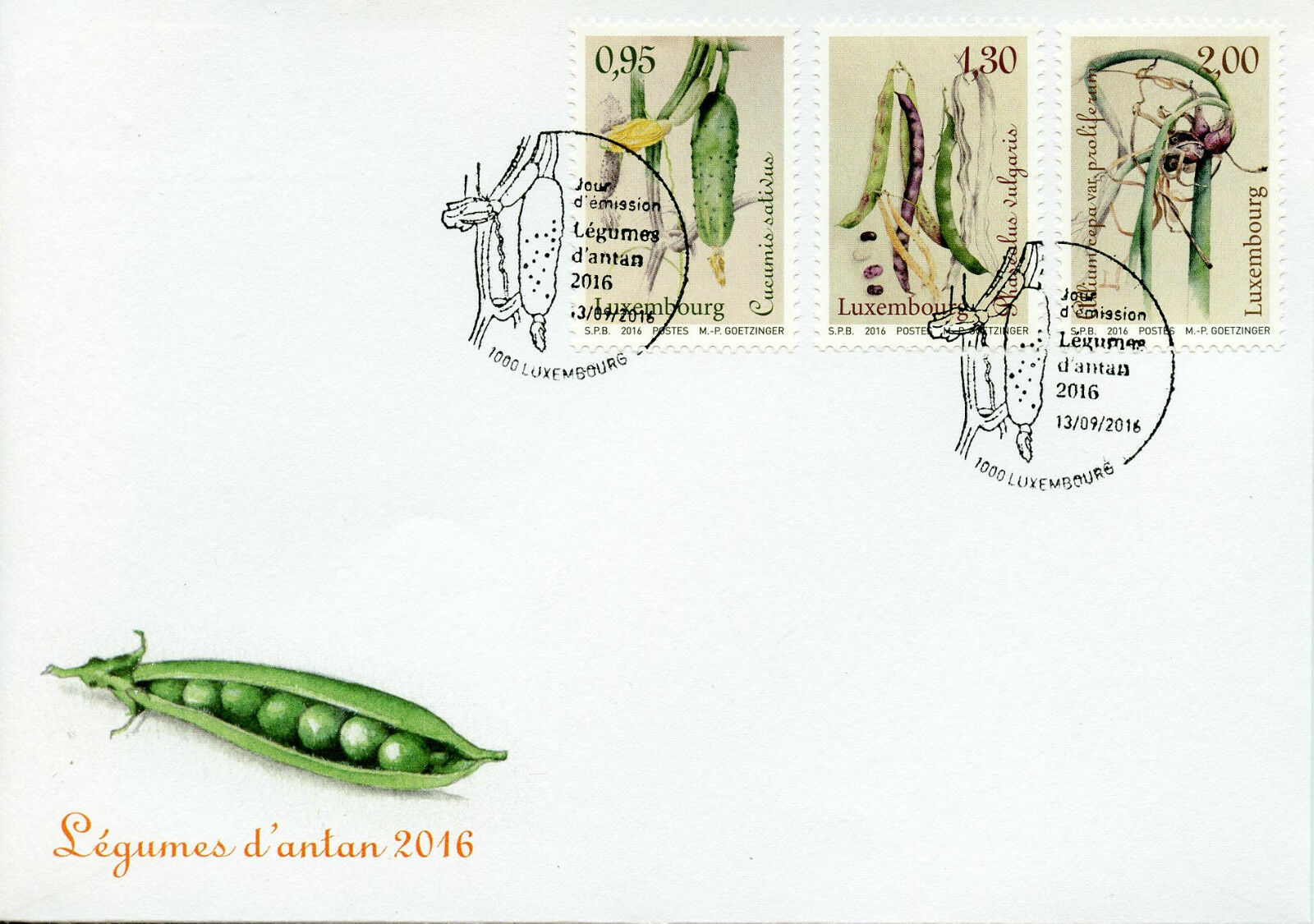 Luxembourg 2016 FDC Vegetables of Yesteryear 3v Set Cover Nature Plants Stamps