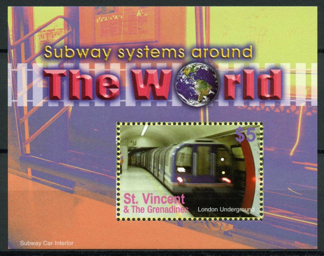 St Vincent & Grenadines Trains Stamps 2005 MNH Subway London Underground 1v S/S