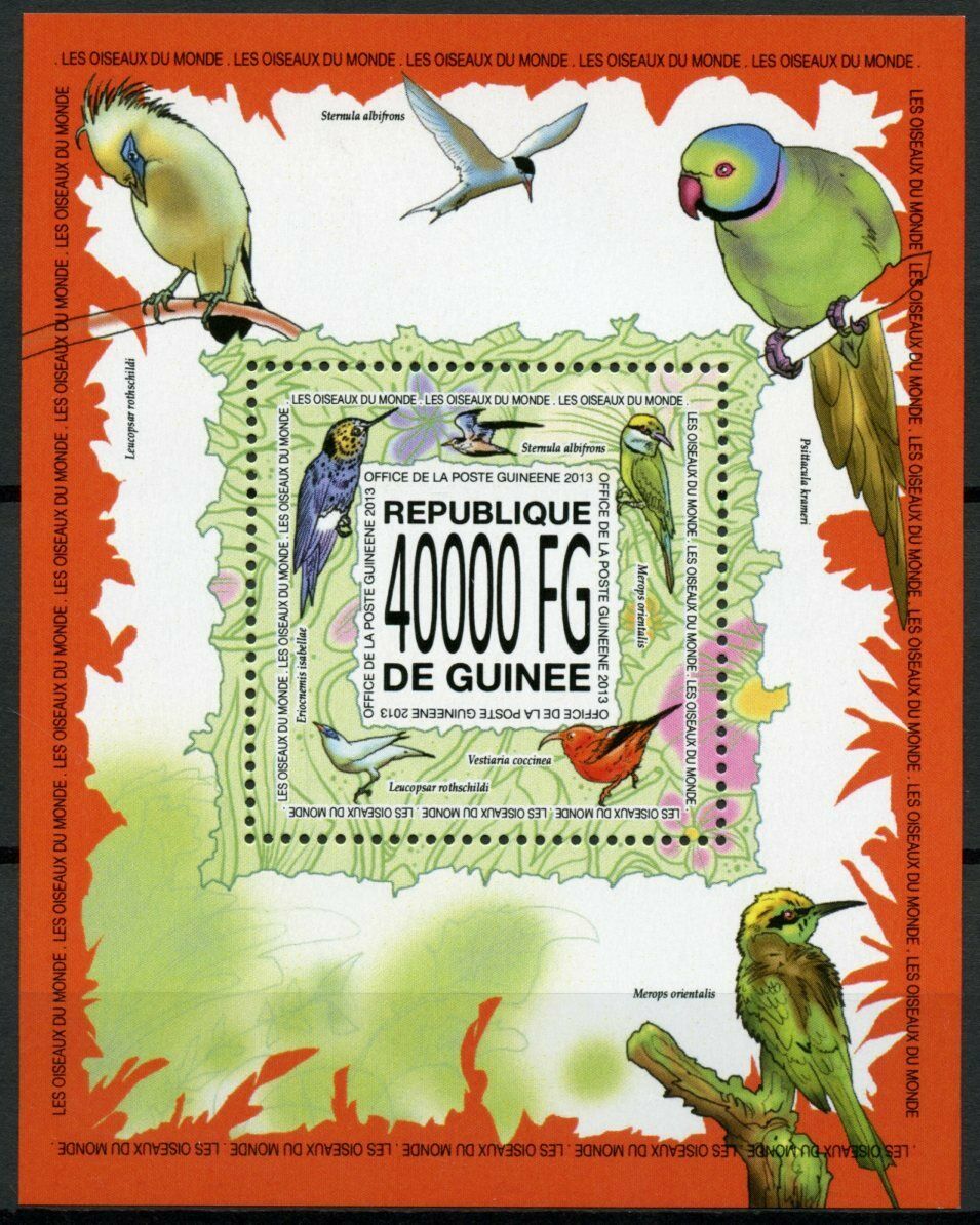 Guinea Birds on Stamps 2013 MNH Bee-Eaters Hummingbirds 1v S/S
