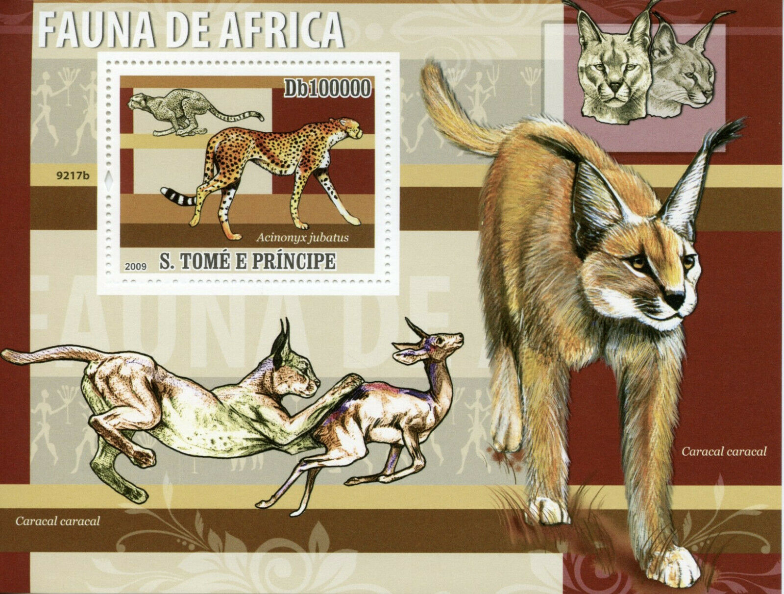 Sao Tome & Principe Wild Animals Stamps 2009 MNH Cheetahs African Fauna 1v S/S