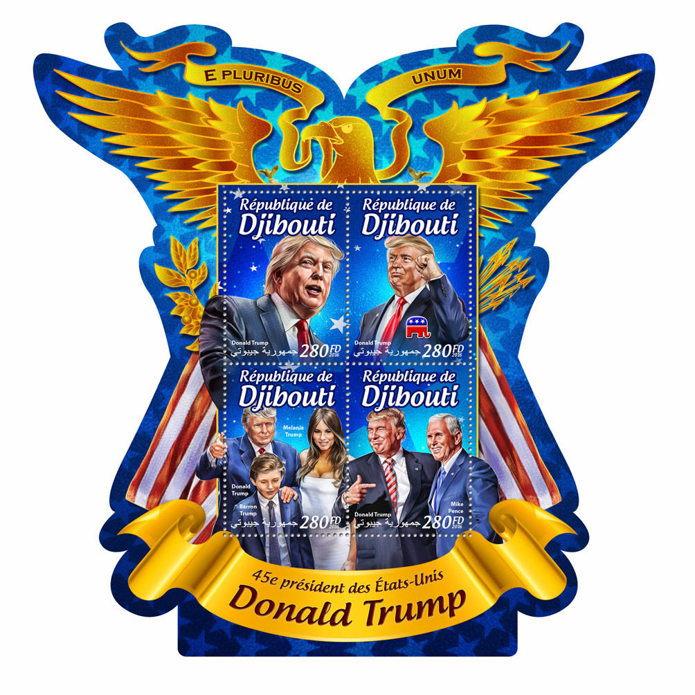 Djibouti 2016 MNH Donald Trump US Presidents Melania Mike Pence 4v M/S Stamps