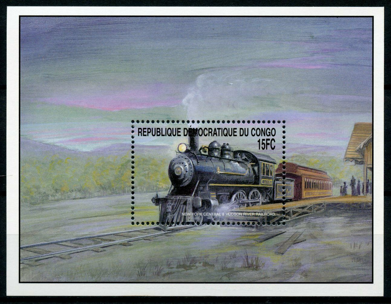 Congo Trains Stamps 2001 MNH Steam Engines Locomotives Railways Rail 1v S/S V