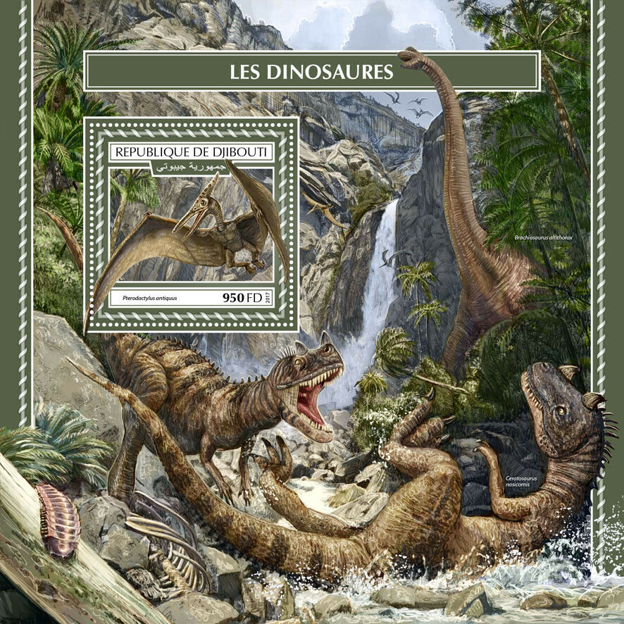 Djibouti 2017 MNH Dinosaurs Stamps Pterodactyl Prehistoric Animals 1v S/S