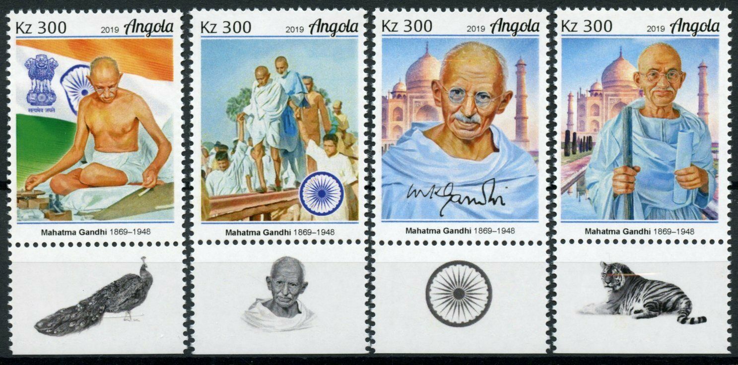Angola 2019 MNH Mahatma Gandhi Stamps Famous People Historical Figures 4v Set