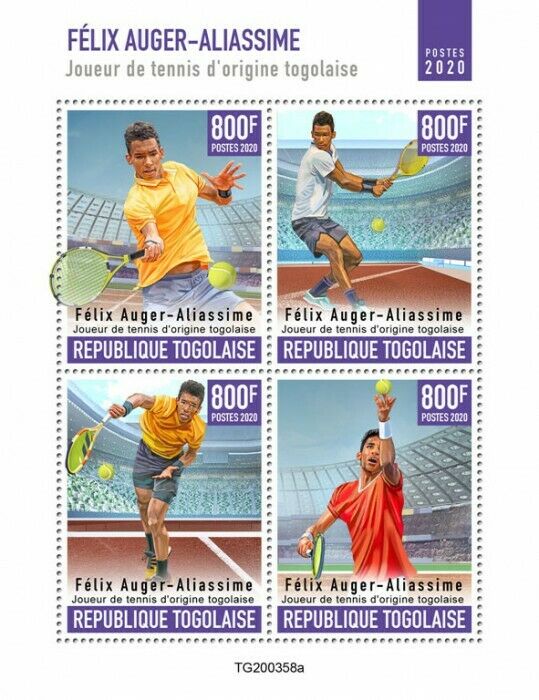 Togo 2020 MNH Sports Stamps Felix Auger-Aliassime Togolese Tennis Player People 4v M/S