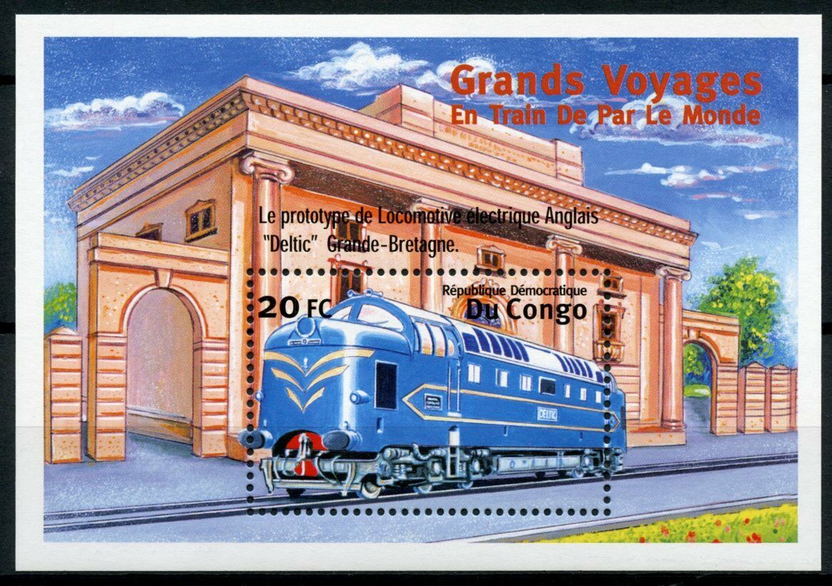 Congo 2001 MNH Trains Stamps Train Journeys Locomotives Railways Rail 1v S/S III