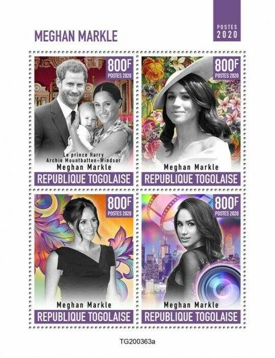 Togo Royalty Stamps 2020 MNH Meghan Markle Prince Harry Archie 4v M/S