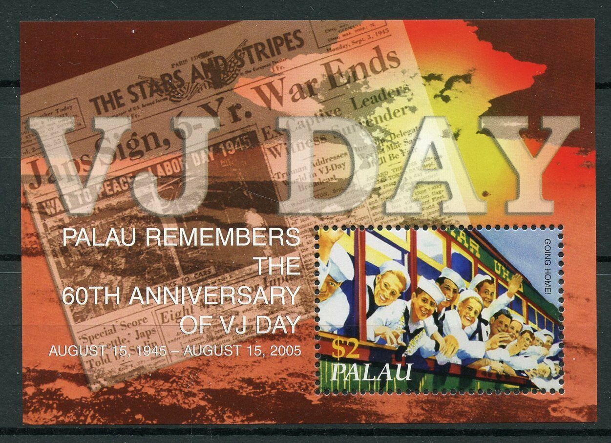 Palau Military Stamps 2005 MNH WWII WW2 VJ Day 60th Anniv World War II 1v S/S