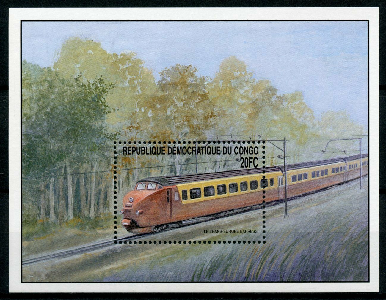 Congo Trains Stamps 2001 MNH Train Journeys Locomotives Railways Rail 1v S/S IV