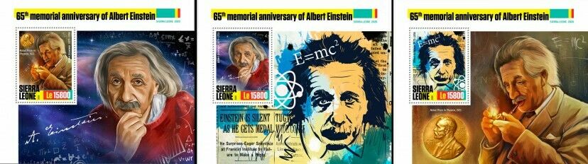 Sierra Leone Albert Einstein Stamps 2020 MNH Science Famous People 3x 1v S/S