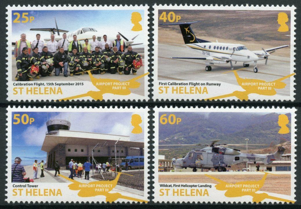 St Helena Aviation Stamps 2018 MNH Airport Project III Helicopters 4v Set