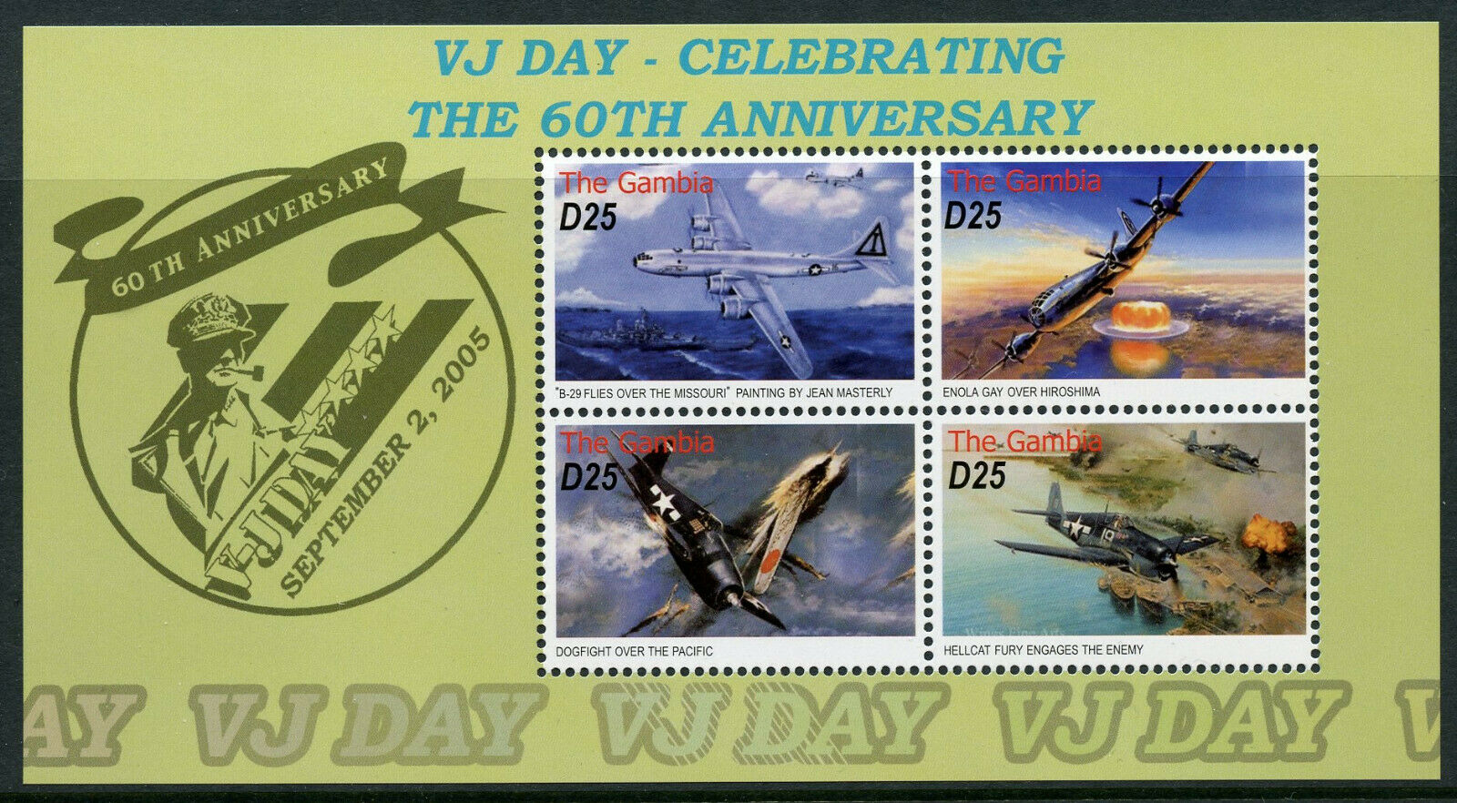 Gambia Aviation Stamps 2005 MNH WWII WW2 VJ Day World War II Enola Gay 4v M/S