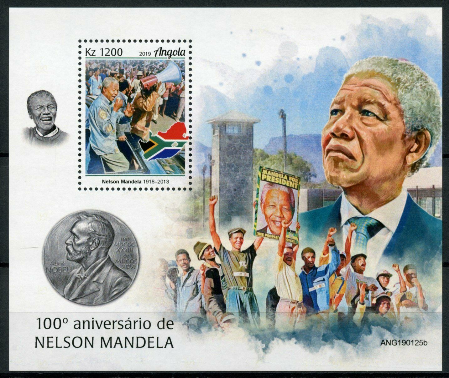 Angola Nelson Mandela Stamps 2019 MNH Famous People Politicians 1v M/S