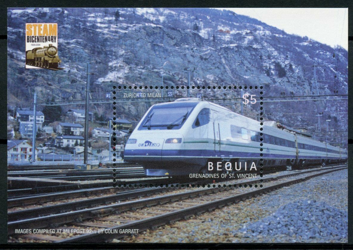 Bequia Gren St Vincent 2005 MNH Trains Stamps Rail Steam Locomotives 1v S/S I