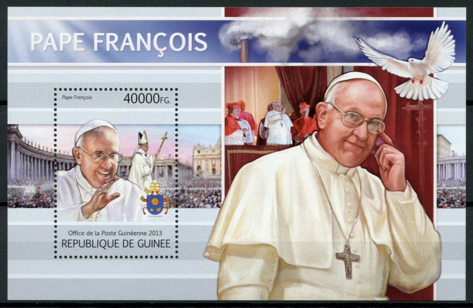 Guinea Papal Stamps 2013 MNH Pope Francis Famous People 1v S/S