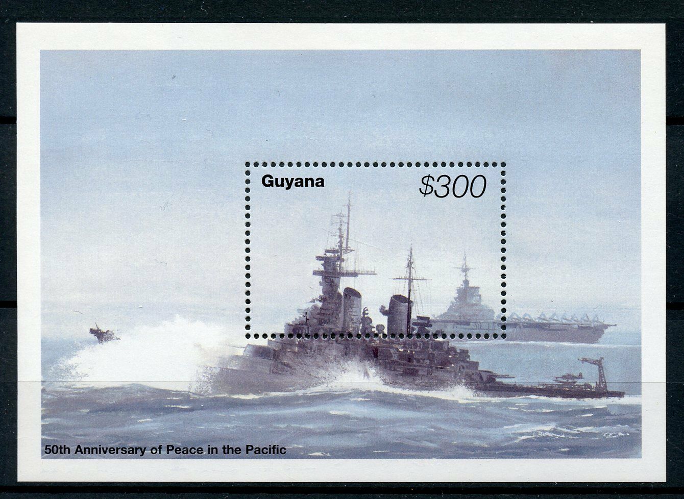 Guyana Military Ships Stamps 1995 MNH WWII WW2 VJ Day Peace in Pacific 1v S/S