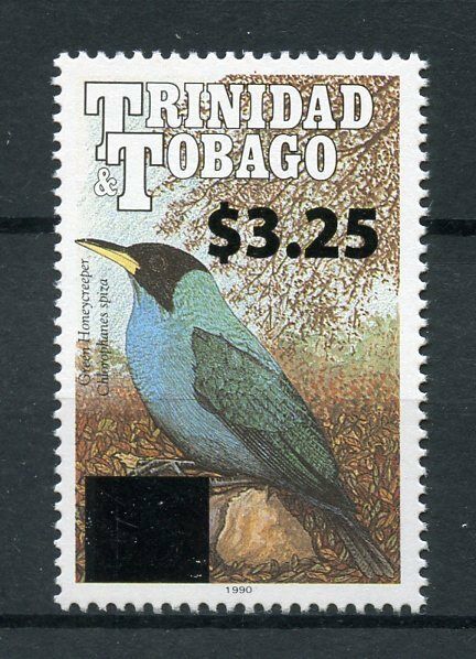 Trinidad & Tobago 2018 MNH Green Honeycreeper $3.25 OVPT 1v Set Birds Stamps