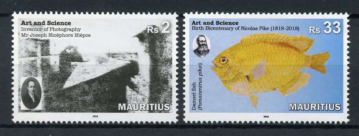 Mauritius 2018 MNH Arts & Science Damsel Fish 2v Set Photography Fishes Stamps
