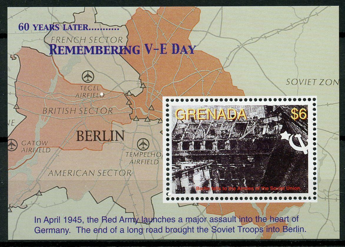 Grenada Stamps 2005 MNH WWII WW2 VE Day End World War II Fall of Berlin 1v S/S