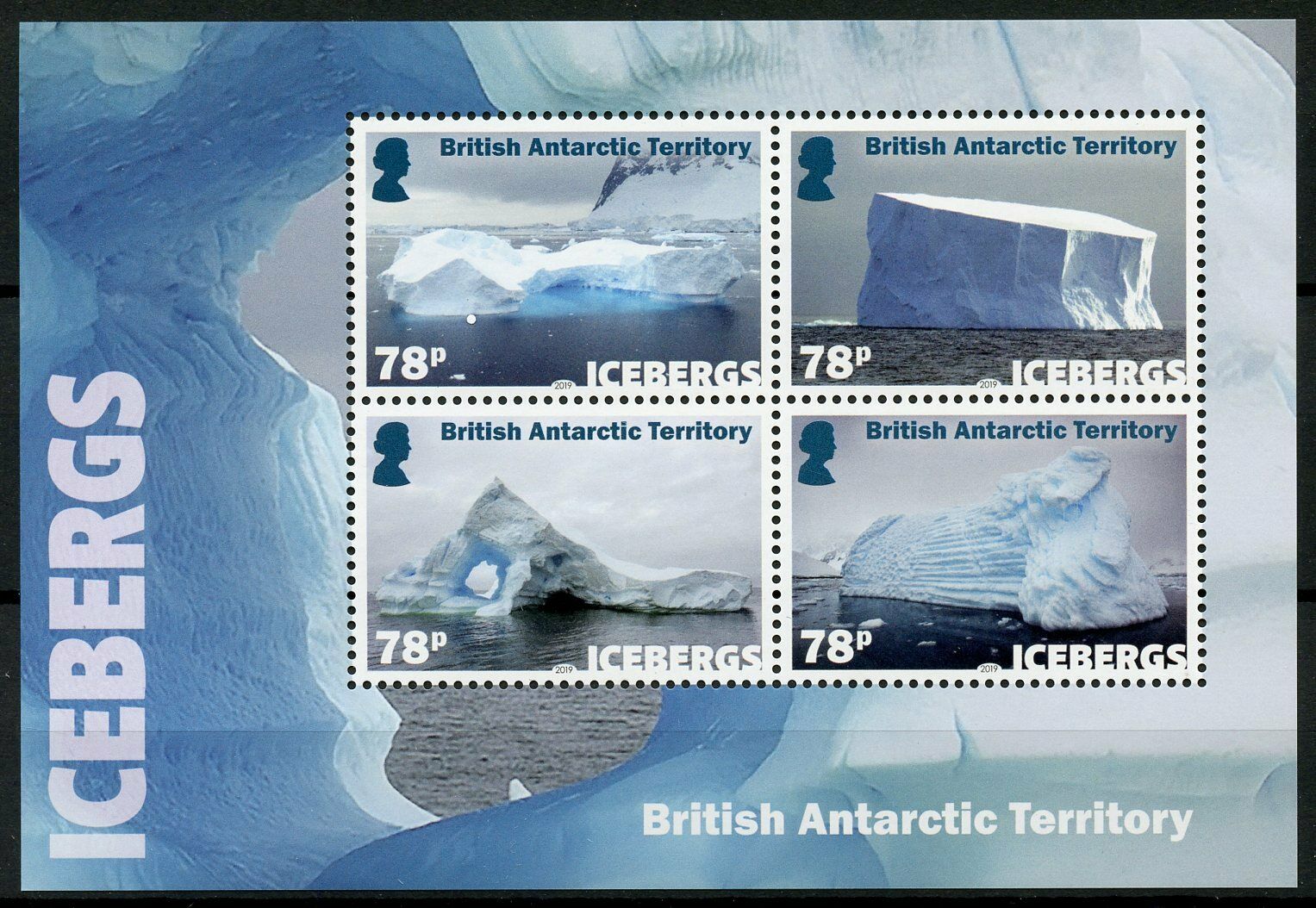 BAT 2019 MNH Landscapes Stamps Icebergs Photography 4v M/S
