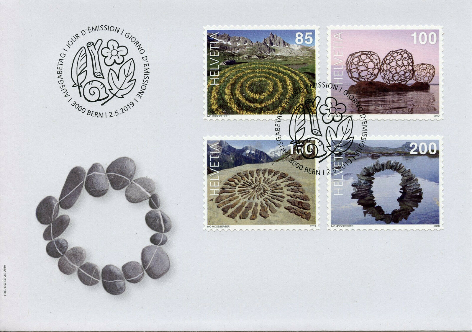 Switzerland 2019 FDC Land Art Landscapes Mountains 4v S/A Cover Tourism Stamps