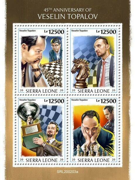 Sierra Leone Chess Stamps 2020 MNH Veselin Topalov Sports Games 4v M/S