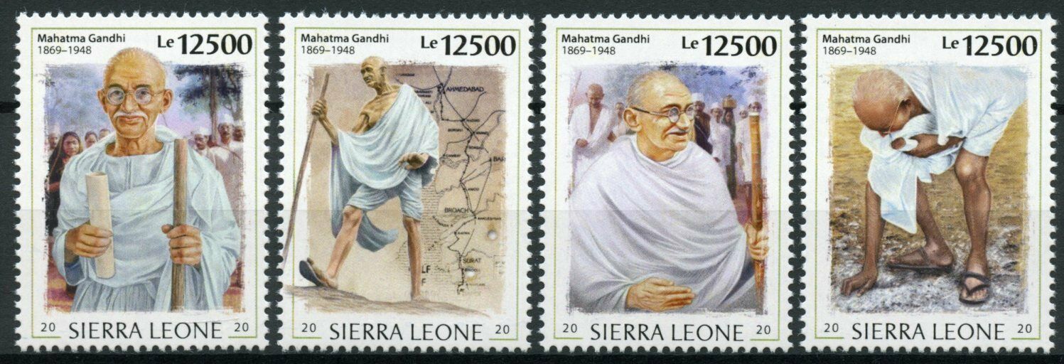 Sierra Leone Mahatma Gandhi Stamps 2020 MNH Salt March Famous People 4v Set