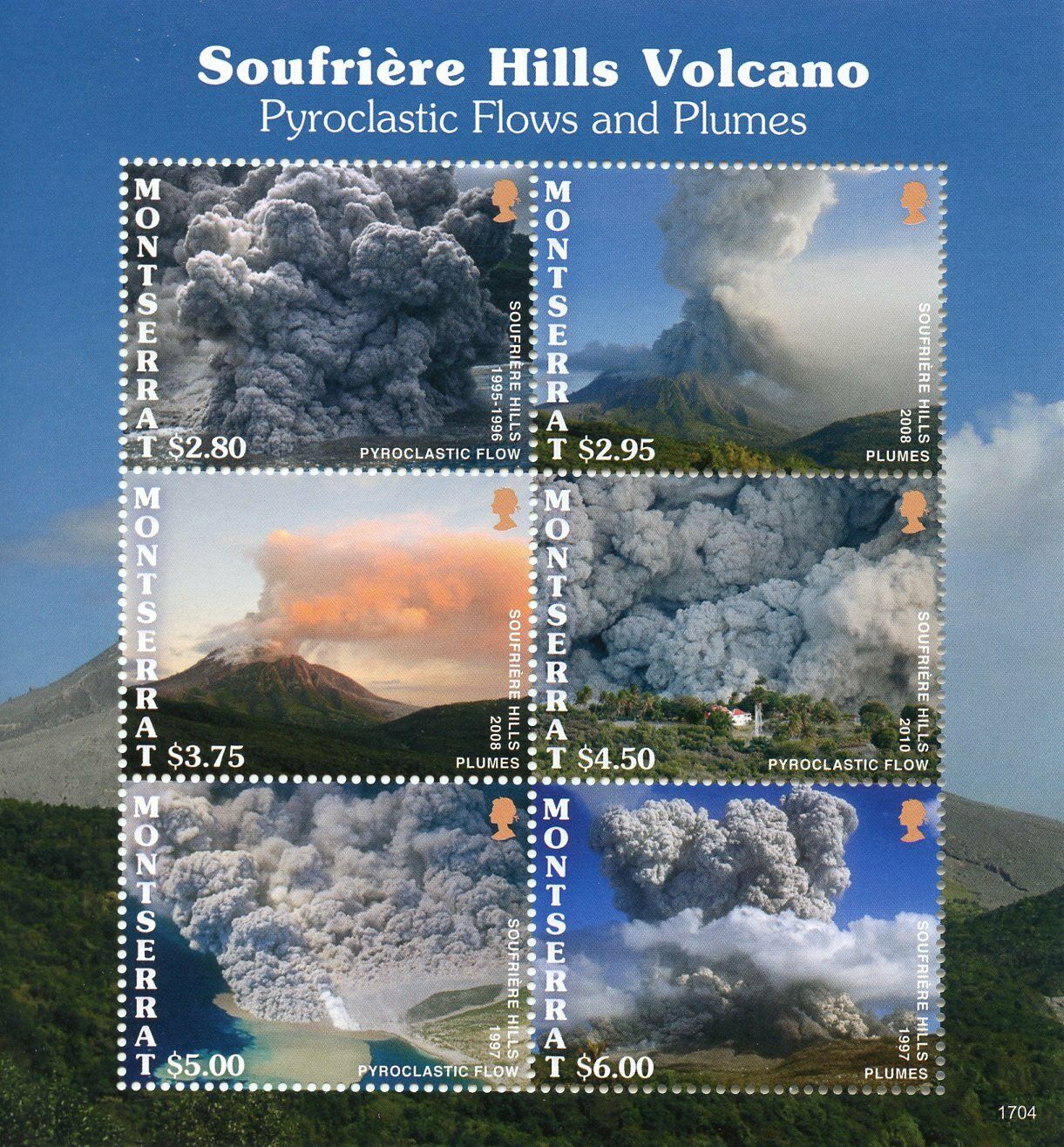 Montserrat 2017 MNH Landscapes Stamps Soufriere Hills Volcano Volcanoes 6v M/S