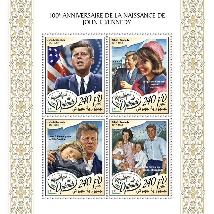 Djibouti 2017 MNH JFK Stamps John F Kennedy Jackie US Presidents People 4v M/S