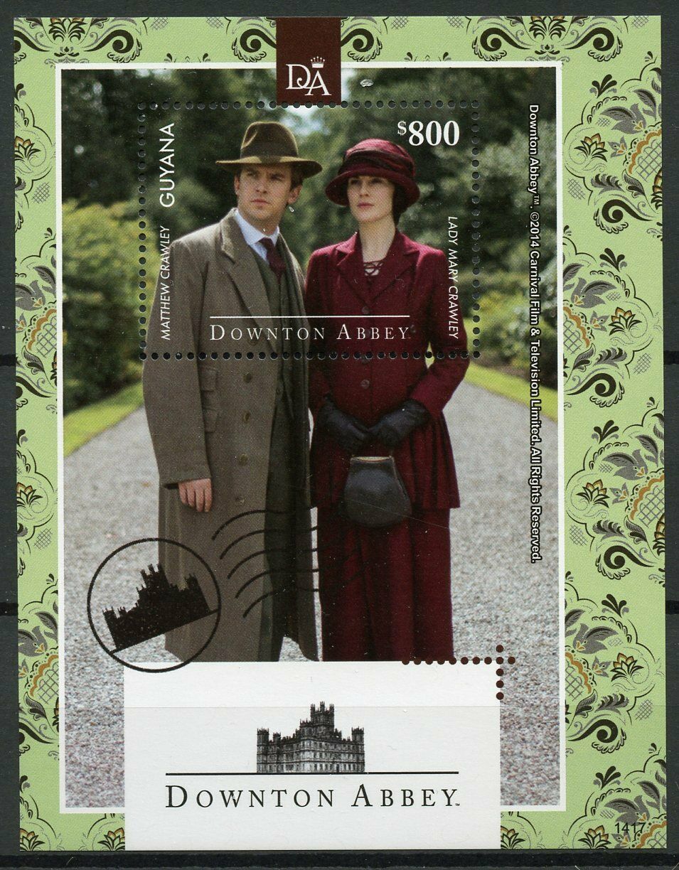 Guyana 2014 MNH Downton Abbey Stamps Lady Mary Matthew Crawley TV Series 1v S/S