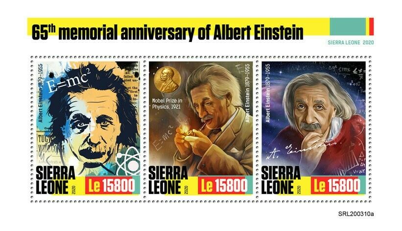 Sierra Leone Albert Einstein Stamps 2020 MNH Science Famous People 3v M/S