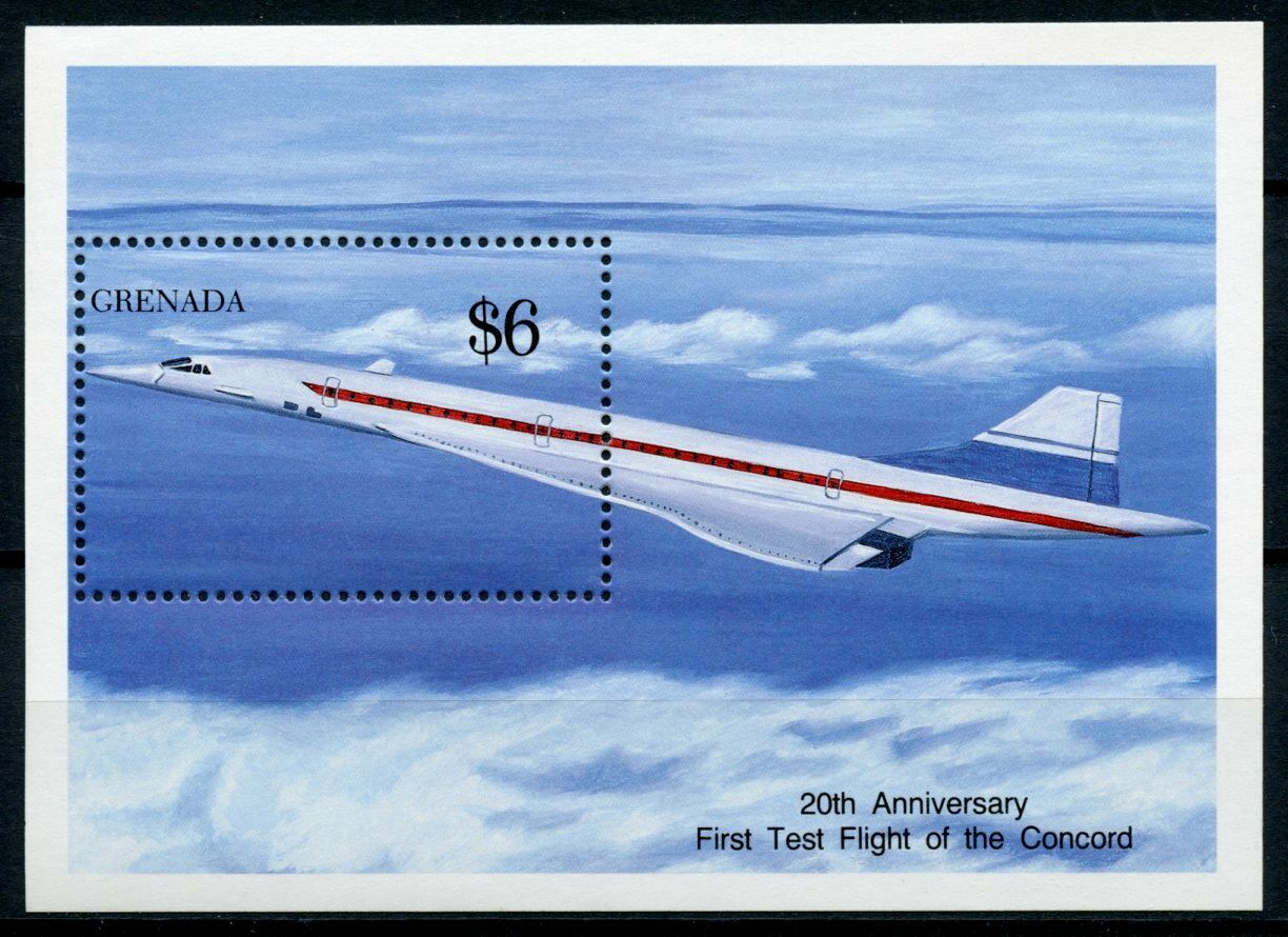 Grenada 1990 MNH Aviation Stamps Concorde First Test Flight Aircraft 1v S/S II