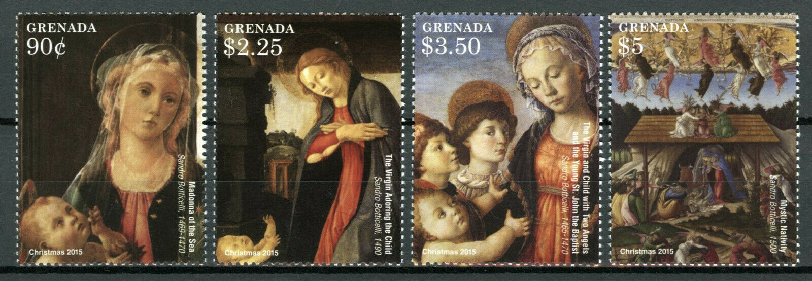 Grenada 2015 MNH Art Stamps Christmas Sandro Botticelli Paintings 4v Set