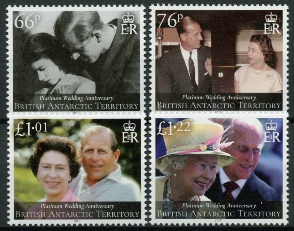 BAT 2017 MNH Royalty Stamps Queen Elizabeth II Platinum Wedding 4v Set