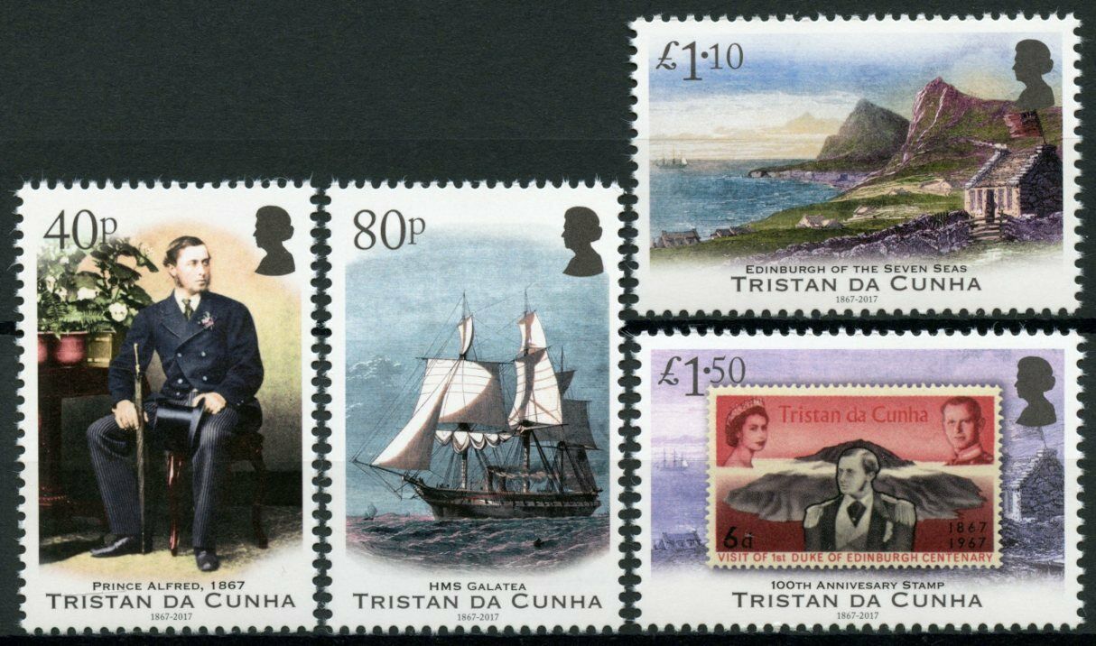 Tristan da Cunha Royalty Stamps 2017 MNH Prince Alfred Visit Ships People 4v Set