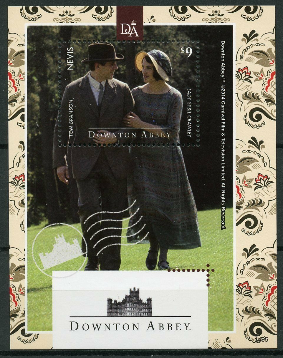 Nevis 2014 MNH Downton Abbey Stamps Lady Sybil Crawley TV Series 1v S/S