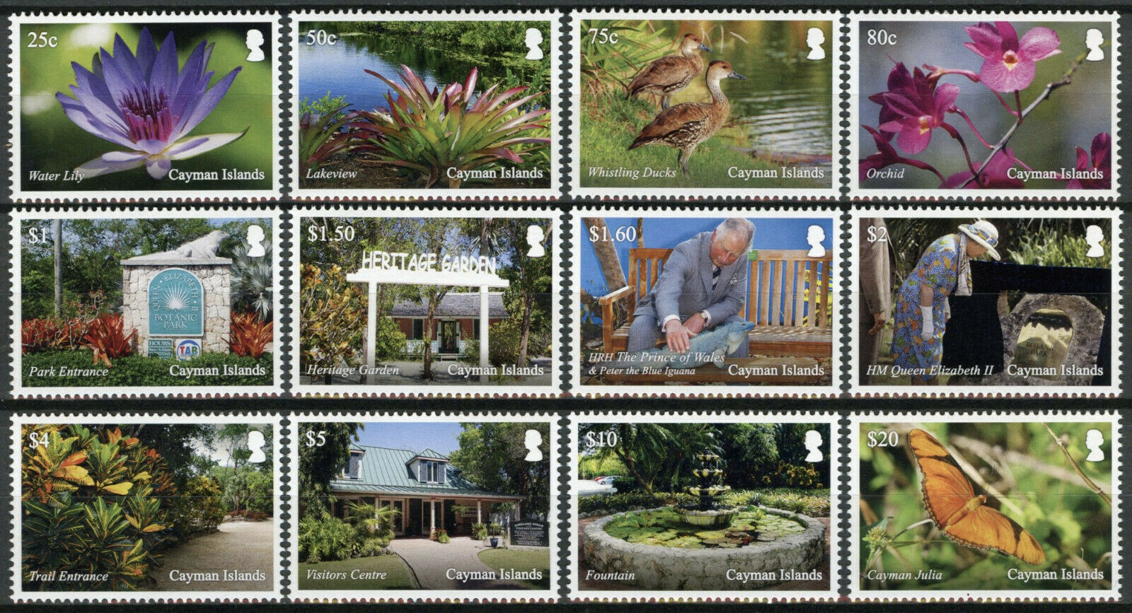 Cayman Islands 2020 MNH Flowers Stamps HM Queen Elizabeth II Botanic Park Landscapes 12v Set