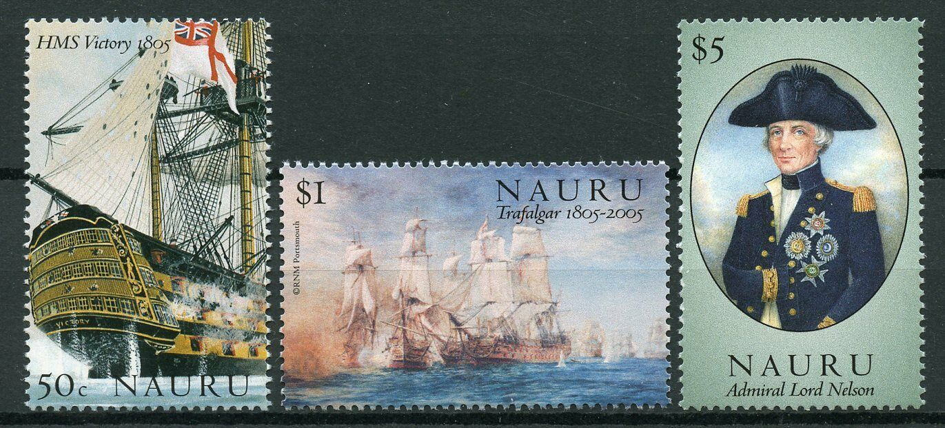 Nauru Ships Stamps 2005 MNH Battle of Trafalgar 200th Anniv Nelson 3v Set II