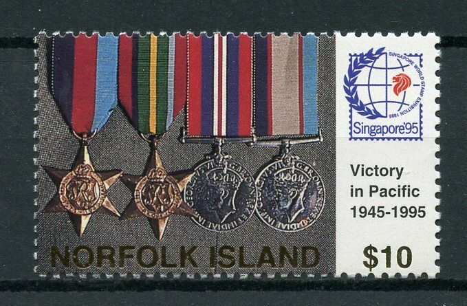 Norfolk Island 1995 MNH WWII WW2 VJ Victory Pacific Day 1v Set War Medals Stamps