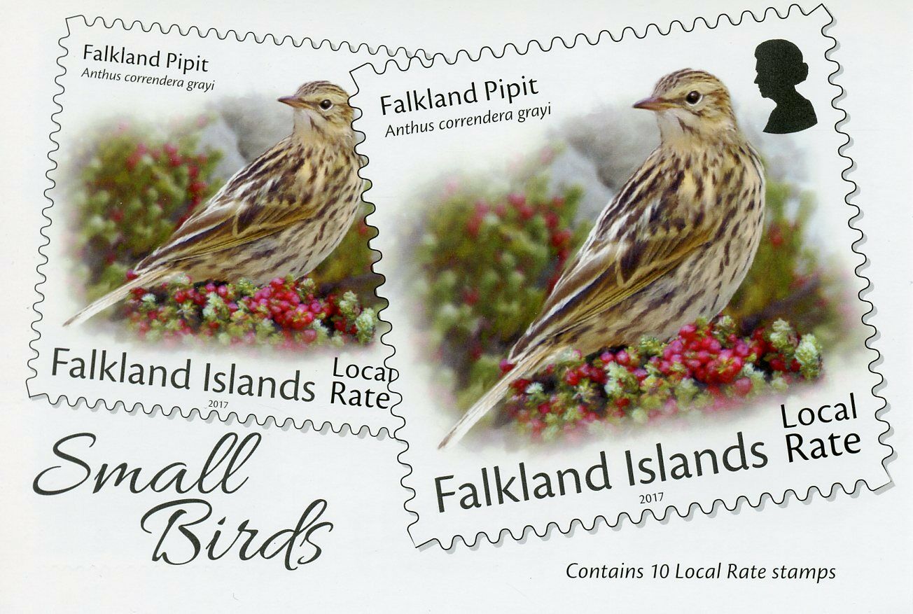 Falkland Islands 2017 MNH Small Birds on Stamps Local Rate Pipit 10v S/A Booklet