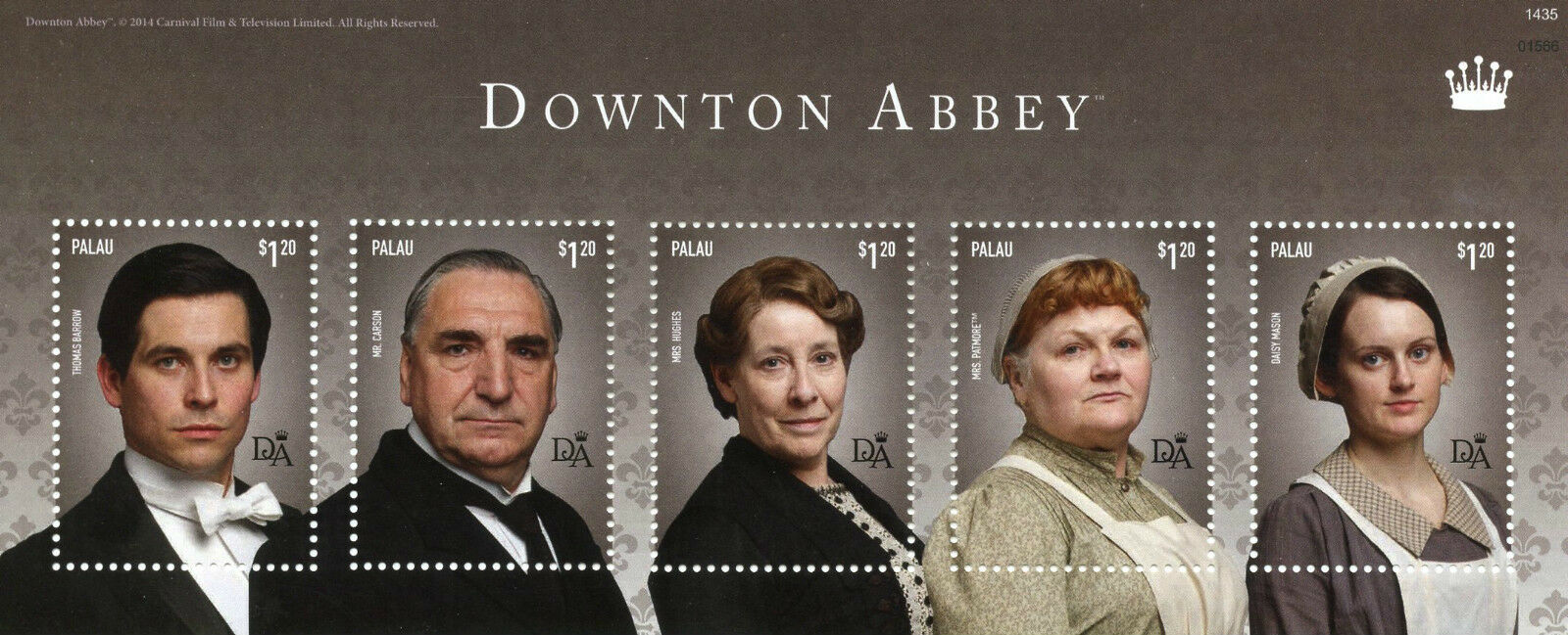 Palau 2014 MNH Downton Abbey Carson Thomas Barrow 5v M/S I TV Series Stamps