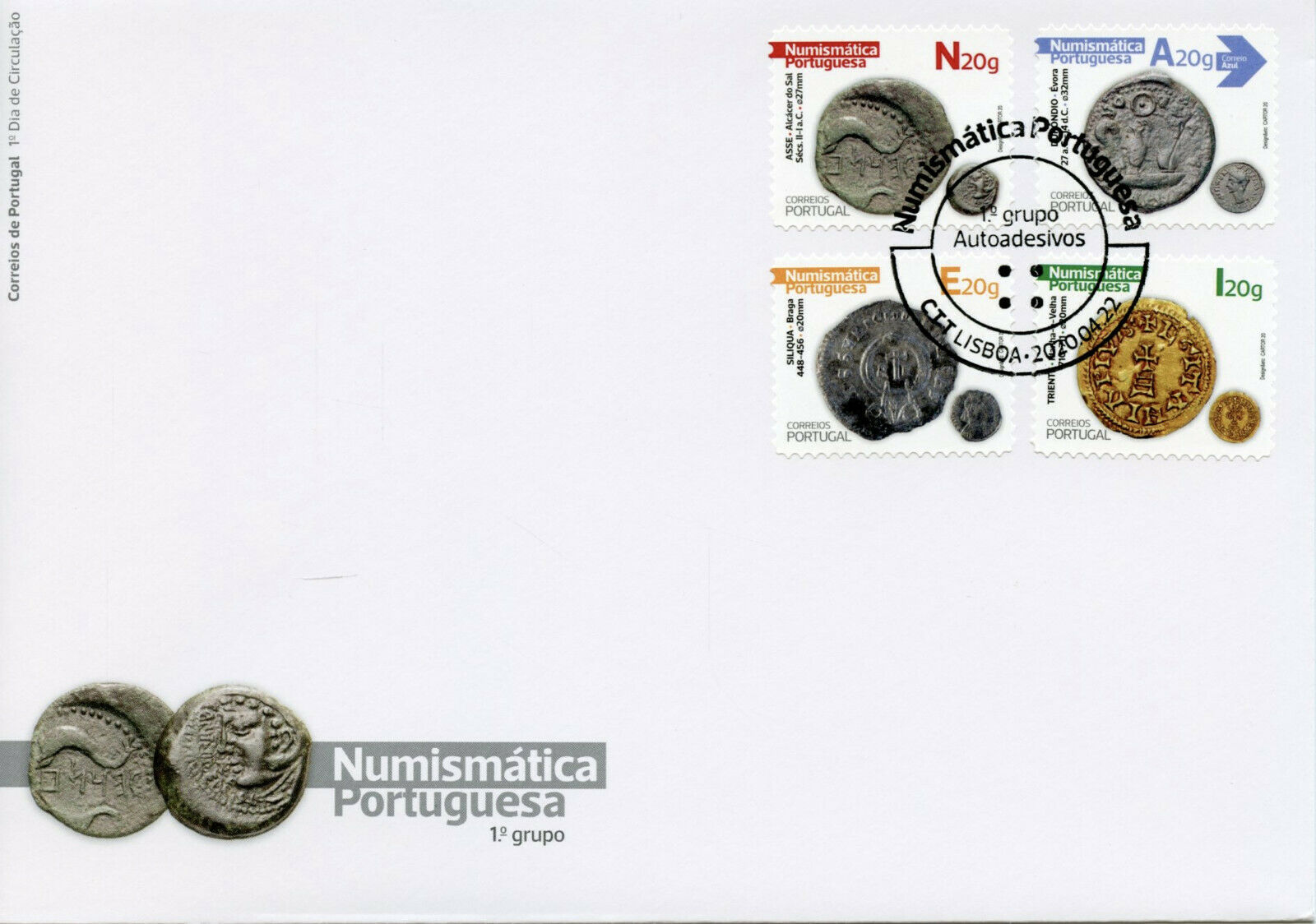 Portugal Coins on Stamps 2020 FDC Numismatics Part I Archaeology 4v S/A Set