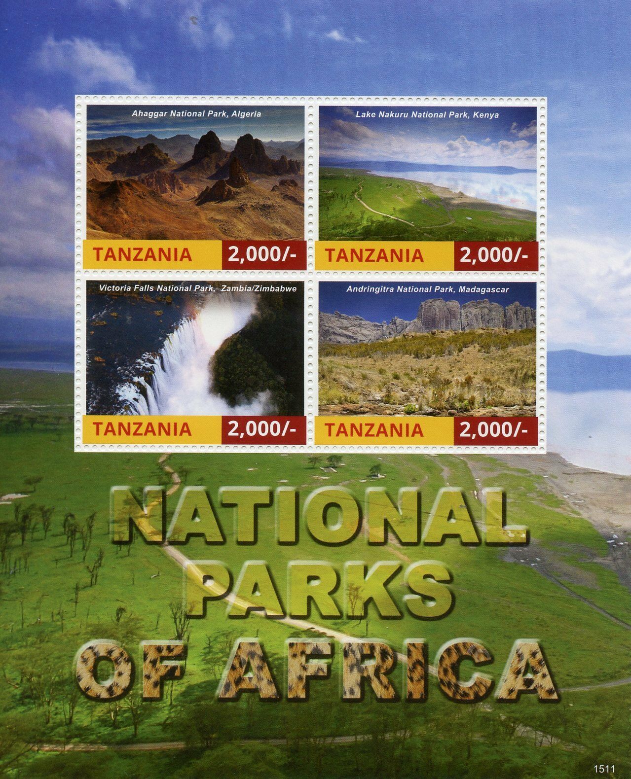 Tanzania 2015 MNH Landscapes Stamps National Parks Africa Victoria Falls 4v M/S I
