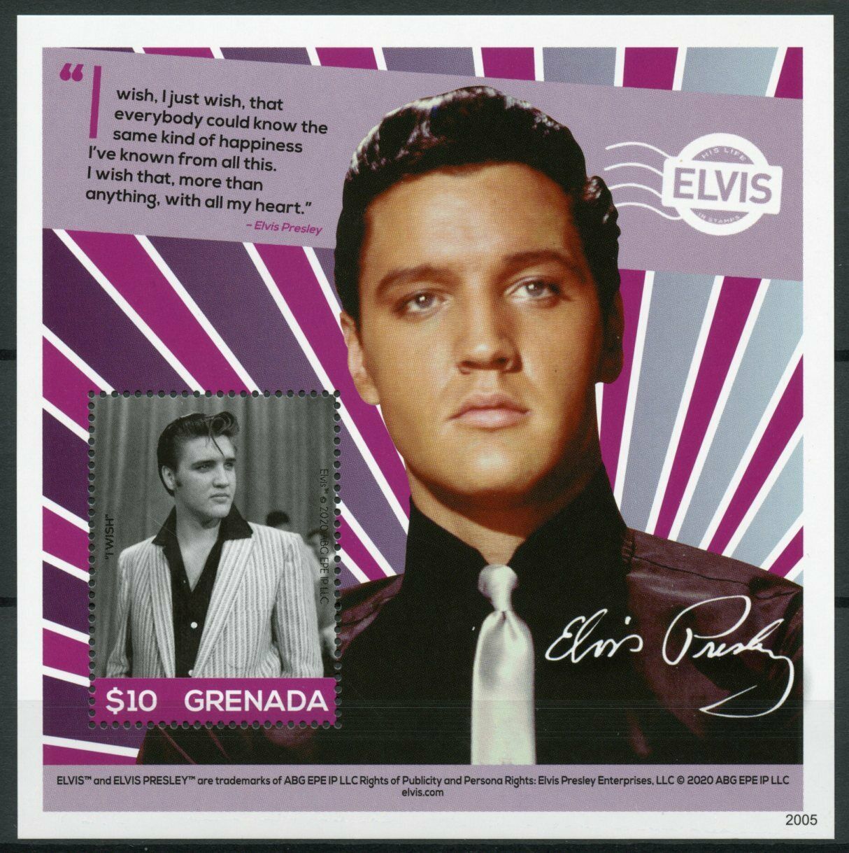 Grenada Elvis Presley Stamps 2020 MNH His Life in Stamps Famous People 1v SS III