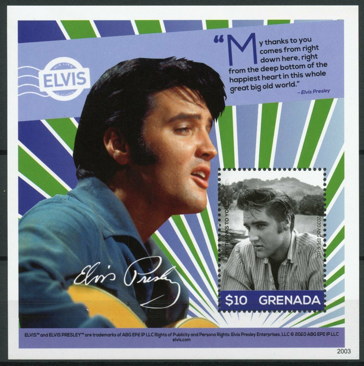 Grenada 2020 MNH Elvis Presley Stamps His Life in Stamps Famous People 1v S/S I